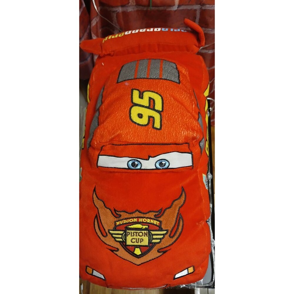 Disney Pixar Cars Lightning McQueen Plush Pillow 17” Lightyear Red #95 Hornet